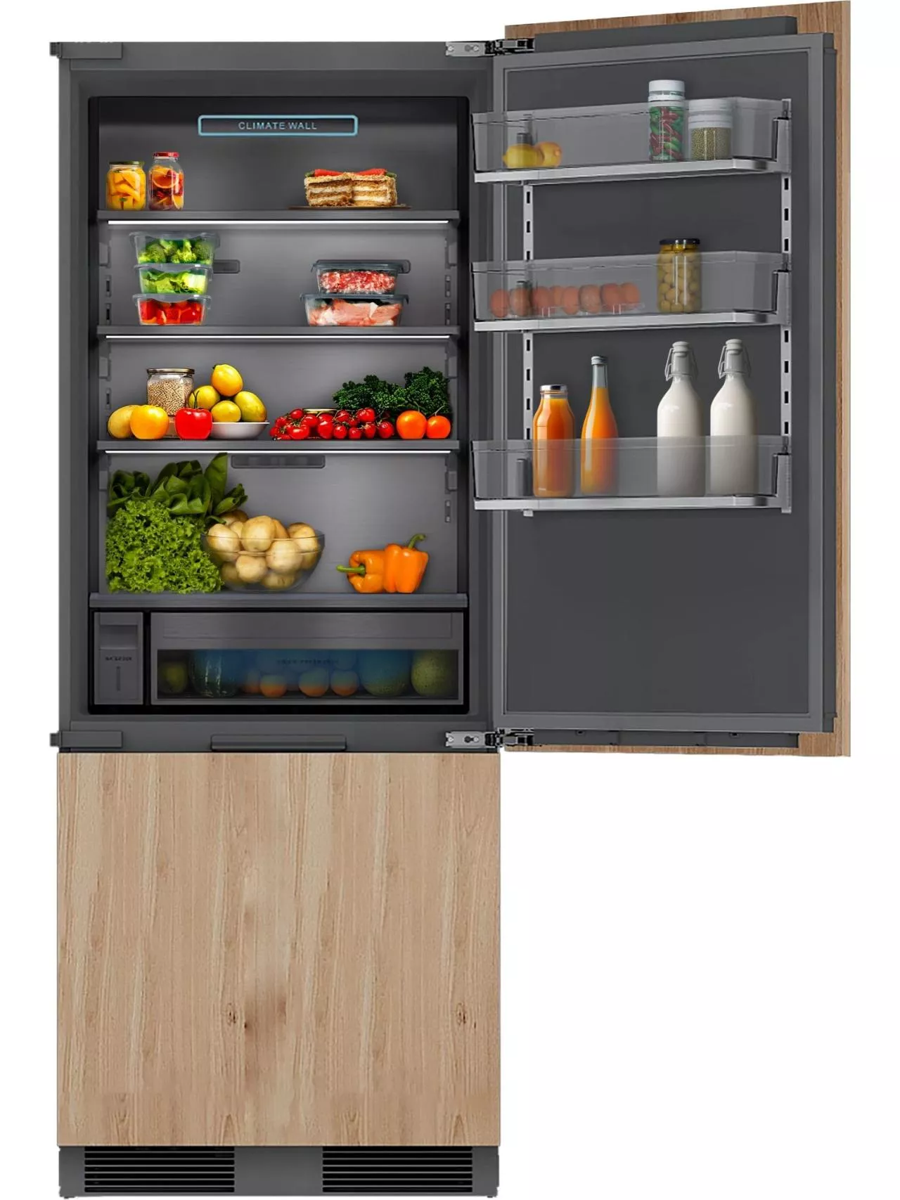 Встраиваемый холодильник Hiberg S-RFC 600 B inverter RU